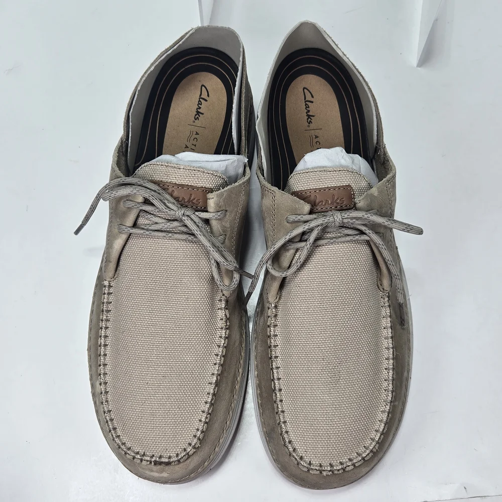 Clarks Nature 5 Moc Nubuck Leather Boat Moccasins Shoes Men's Size 13